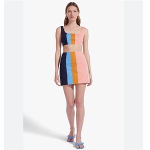 Staud Striped Mini Wells Skirt